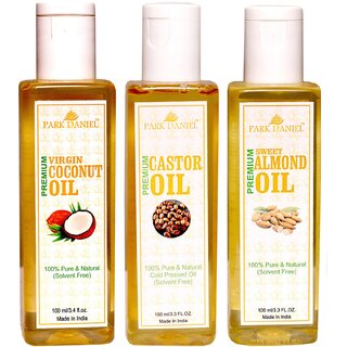 Park Daniel Coconut, Almond oil & Castor oil- 3 bottles(300ml) Park Daniel Coconut, Almond oil & Castor oil- 3 bottles(300ml)
