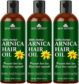 Bon Austin 100% Herbal Arnica Hair Growth Oil - For Strong Hair Combo Pack 3 Bottle of 100 ml(300 ml)