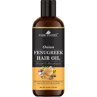                       Park Daniel Premium  Onion Fenugreek Hair Oil Enriched With Vitamin E -For Hair Growth and Shine (60 ml)                                              