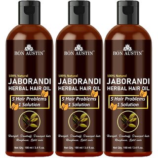 Bon Austin 100% Natural Jaborandi Herbal Growth Hair Oil - For Strong and Healthy Hair Combo Pack 3 Bottle of 100 ml(300 ml) Bon Austin 100% Natural Jaborandi Herbal Growth Hair Oil - For Strong and Healthy Hair Combo Pack 3 Bottle of 100 ml(300 ml)