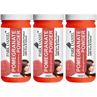                       Park Daniel Premium Pomegranate Powder - For Face Pack, Hair Pack,  Hair fall Treatment - Pack of 3, 300gm (3*100gml)                                              