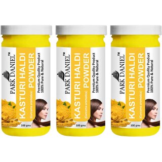                       Park Daniel Premium Kasturi Haldi (Turmeric)  Powder - Pack of 3, 300gm (3*100gml)                                              