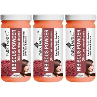                       Park Daniel Premium Hibiscus Powder  - For Face Pack & Hair Growth - Pack of 3, 300gm (3*100gml)                                              