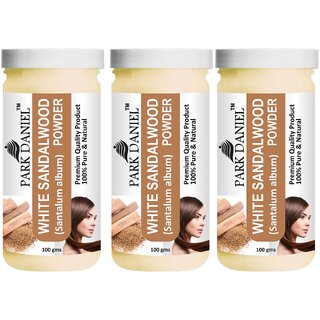                       Park Daniel Premium White Sandalwood Powder - For Face pack, Face Masks  - Pack of 3, 300gm (3*100gml)                                              