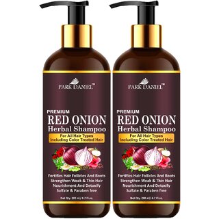                       Park Daniel Red Onion Herbal Shampoo -2 bottle of 200 ml (400 ml)                                              