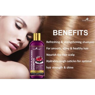 Park Daniel 100% Natural Onion Blackseed Shampoo -For Great Shine and Luster Hair Combo Pack 2 Bottle of 100 ml(200 ml) Park Daniel 100% Natural Onion Blackseed Shampoo -For Great Shine and Luster Hair Combo Pack 2 Bottle of 100 ml(200 ml)