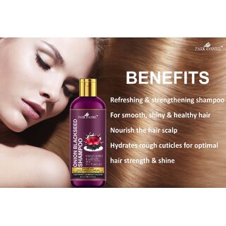                       Park Daniel 100% Natural Onion Blackseed Shampoo -For Great Shine and Luster Hair Combo Pack 3 Bottle of 100 ml(300 ml)                                              