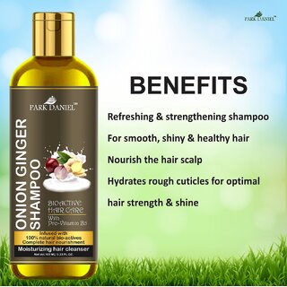 Park Daniel 100% Natural Onion Ginger Shampoo-For Hair Nourishment and Moisturizing Combo Pack 3 Bottle of 100 ml(300 ml) Park Daniel 100% Natural Onion Ginger Shampoo-For Hair Nourishment and Moisturizing Combo Pack 3 Bottle of 100 ml(300 ml)