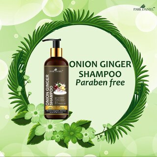                      Park Daniel 100% Natural Onion Ginger Shampoo-For Hair Nourishment and Moisturizing Combo Pack 3 Bottle of 200 ml(600 ml)                                              