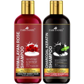 Park Daniel Premium Pure and Natural Himalaya Rose Shampoo & Charcoal Keratin Shampoo Combo Pack Of 2 bottle of 100 ml(200 ml) Park Daniel Premium Pure and Natural Himalaya Rose Shampoo & Charcoal Keratin Shampoo Combo Pack Of 2 bottle of 100 ml(200 ml)