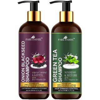Park Daniel Premium Pure and Natural Onion Blackseed Shampoo & Green Tea Shampoo Combo Pack Of 2 bottle of 200 ml(400 ml) Park Daniel Premium Pure and Natural Onion Blackseed Shampoo & Green Tea Shampoo Combo Pack Of 2 bottle of 200 ml(400 ml)