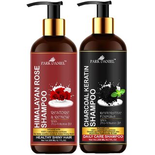 Park Daniel Premium Pure and Natural Himalaya Rose Shampoo & Charcoal Keratin Shampoo Combo Pack Of 2 bottle of 200 ml(400 ml) Park Daniel Premium Pure and Natural Himalaya Rose Shampoo & Charcoal Keratin Shampoo Combo Pack Of 2 bottle of 200 ml(400 ml)