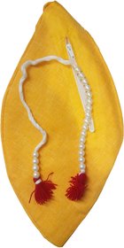Hare Krishna Golden Yellow Jholi For Jaap Mantra - Chanting Bead Bag - Yellow Potli - Hand Potli - Gomukhi Mala Jholi