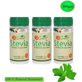 So Sweet Stevia Powder Sugar Free Natural Sweetener Zero Calorie (Pack of 3) 100gm Each