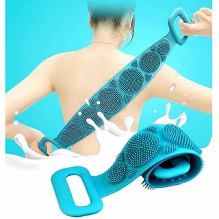 YM Silicone Body Back Scrubber Bath Brush Washer For Dead Skin Removal Mens Womens Double Side Brush Belt For Shower Exf