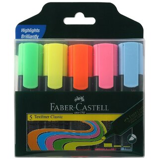 Faber-Castell Textliner - Pack of 5 Pens Different Colours pack of 2