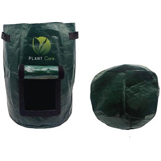 PLANT CARE Olive Green Garden Potato Grow Bags w/Access Flap and Handles Aeration Fabric PlanterPots Pack of 10(10 x 12)