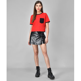                       Raabta Fashion Orange Top Round Neck                                              