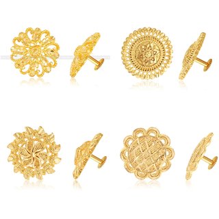 Vighnaharta Sizzling Graceful Alloy Gold Plated Stud Earring Combo set For Women and Girls