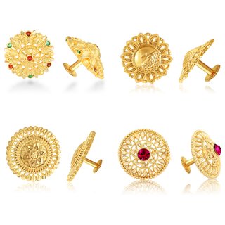 Vighnaharta Twinkling Charming Alloy Gold Plated Stud Earring Combo set For Women and Girls Vighnaharta Twinkling Charming Alloy Gold Plated Stud Earring Combo set For Women and Girls