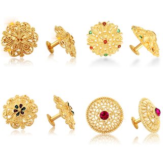 Vighnaharta Twinkling Charming Alloy Gold Plated Stud Earring Combo set For Women and Girls Vighnaharta Twinkling Charming Alloy Gold Plated Stud Earring Combo set For Women and Girls
