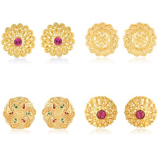 Vighnaharta Twinkling Charming Alloy Gold Plated Stud Earring Combo set For Women and Girls Vighnaharta Twinkling Charming Alloy Gold Plated Stud Earring Combo set For Women and Girls