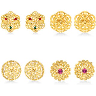Vighnaharta Sizzling Charming Alloy Gold Plated Stud Earring Combo set For Women and Girls Vighnaharta Sizzling Charming Alloy Gold Plated Stud Earring Combo set For Women and Girls