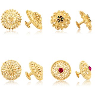                       Vighnaharta Allure Charming Alloy Gold Plated Stud Earring Combo set For Women and Girls                                              