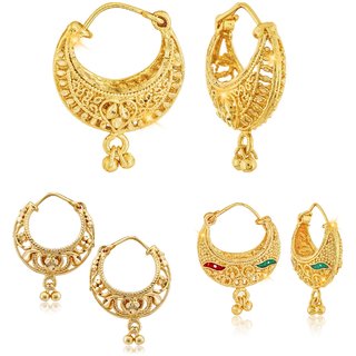 Buy Sizzling Charming Alloy Gold Plated Stud Earring Combo set For