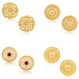 Vighnaharta Sizzling Chunky Alloy Gold Plated Stud Earring Combo set For Women and Girls Vighnaharta Sizzling Chunky Alloy Gold Plated Stud Earring Combo set For Women and Girls
