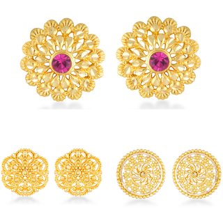 Buy Sizzling Charming Alloy Gold Plated Stud Earring Combo set For