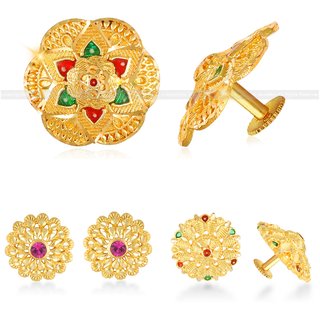 Buy Sizzling Charming Alloy Gold Plated Stud Earring Combo set For