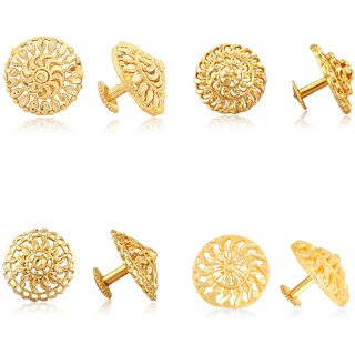                       Vighnaharta Sizzling Fancy Alloy Gold Plated Stud Earring Combo set For Women and Girls                                              