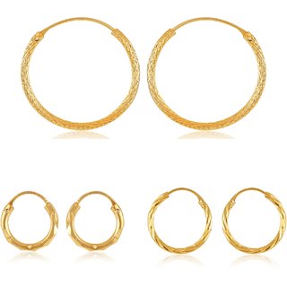 Shimmering Bejeweled Alloy Gold Plated Stud Earring Combo set For Women and Girls Shimmering Bejeweled Alloy Gold Plated Stud Earring Combo set For Women and Girls