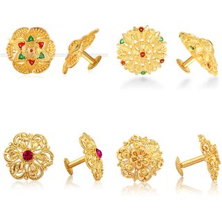Vighnaharta Allure Graceful Alloy Gold Plated Stud Earring Combo set For Women and Girls Vighnaharta Allure Graceful Alloy Gold Plated Stud Earring Combo set For Women and Girls