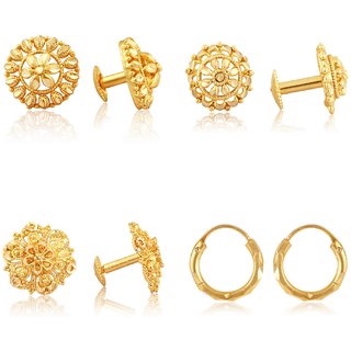                       Vighnaharta Allure Graceful Alloy Gold Plated Stud Earring Combo set For Women and Girls                                              