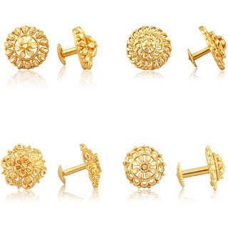                       Vighnaharta Allure Graceful Alloy Gold Plated Stud Earring Combo set For Women and Girls                                              