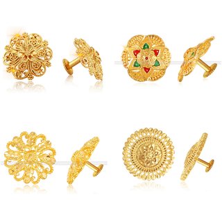Vighnaharta Shimmering Bejeweled Alloy Gold Plated Stud Earring Combo set For Women and Girls Vighnaharta Shimmering Bejeweled Alloy Gold Plated Stud Earring Combo set For Women and Girls