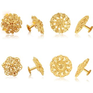 Vighnaharta Shimmering Bejeweled Alloy Gold Plated Stud Earring Combo set For Women and Girls Vighnaharta Shimmering Bejeweled Alloy Gold Plated Stud Earring Combo set For Women and Girls