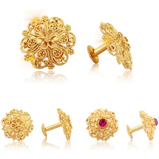 Twinkling Charming Alloy Gold Plated Stud Earring Combo set For Women and Girls Twinkling Charming Alloy Gold Plated Stud Earring Combo set For Women and Girls