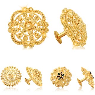 Twinkling Charming Alloy Gold Plated Stud Earring Combo set For Women and Girls