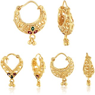 Sizzling Charming Alloy Gold Plated Stud and Chandbali Earring Combo set For Women and Girls Sizzling Charming Alloy Gold Plated Stud and Chandbali Earring Combo set For Women and Girls