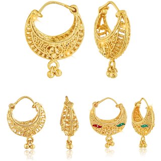 Allure Charming Alloy Gold Plated Stud and Chandbali Earring Combo set For Women and Girls Allure Charming Alloy Gold Plated Stud and Chandbali Earring Combo set For Women and Girls