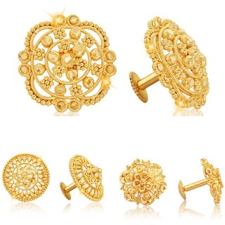                       Sizzling Fancy Alloy Gold Plated Stud Earring Combo set For Women and Girls                                              