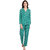 9 Impression Women Viscose Floral Print Night Suit Set (Green; Small)