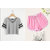 Vivient Pink Short And Grey Cross Neck Combo