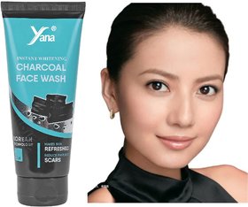 YANA INSTANT WHITENING CHARCOAL FACE WASH / CHARCOAL FACE WASH MEN OILY SKIN SCARS
