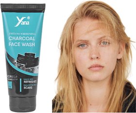 YANA INSTANT WHITENING CHARCOAL FACE WASH / CHARCOAL FACE WASH FOR OILY SKIN FOR GIRLS NATURAL