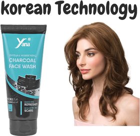 YANA INSTANT WHITENING CHARCOAL FACE WASH / CHARCOAL FACE WASH FOR SCARS WOMEN DAILY USE
