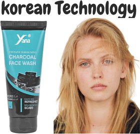 YANA INSTANT WHITENING CHARCOAL FACE WASH / CHARCOAL FACE WASH FOR GIRLS OILY SKIN DAILY USE